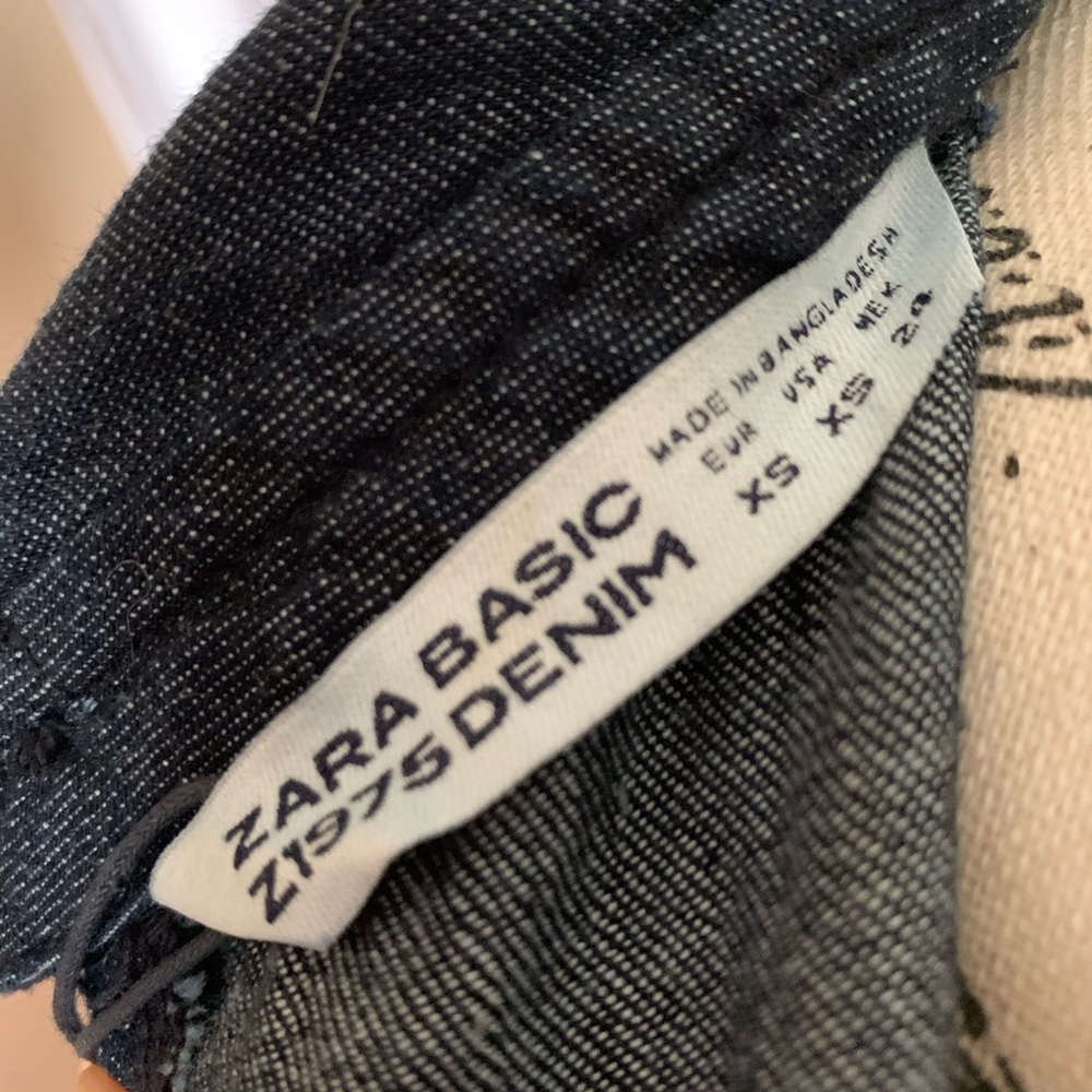 Zara Basic Chambray Short Sleeve Shift Dress Xs - image 3